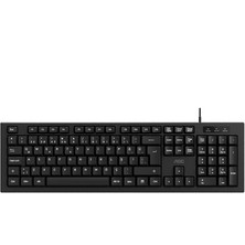 No35 Aoc KB130B-38 1,8mt Kablo Uzunluğu USB Siyah Türkçe Kablolu Standart Klavye,sessiz Yazma