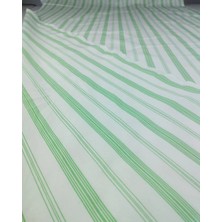 Kumaş Parça Yeşil Beyaz Çizgili Poplin Kumaş En: 150CM