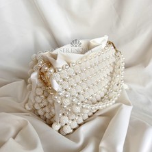 Serenora Kadın Beyaz Incili Abiye El Çantası - Düğün ve Davet