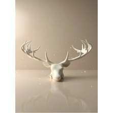 Zcv Mey Ithalat® Odern Geyik Başı Biblo 25 cm Zarif Masa Üstü Dekor ZNV2026