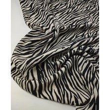 Kumaş Parça Zebra Desen Maroken Viskon Kumaş (En 140 cm x Boy 245 Cm)