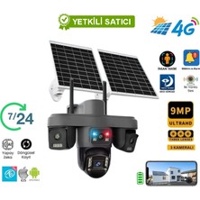 O-Kam OK335 12MP 4 Kameralı 4G Çift Solar Panel AOV Gece Görüş Sesli Konuşma Çakar Led