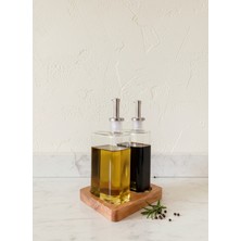 Olive Akasya Standlı Cam Yağlık Seti