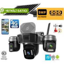 O-Kam OK-310 3 Lens 4g Solar Sirenli Güvenlik Kamerası