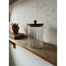 Nilo Akasya Büyük Boy Kapaklı Vakumlu Cam Kavanoz 2260ML (14X21 Cm)