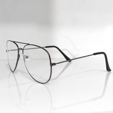 Ayel Glasses Damla Şeffaf Cam Gözlük siyah Çerçeve