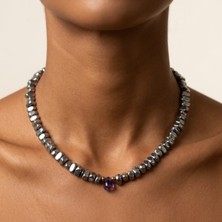 THEIA GemWorks Lolanthe - Ametist & Hematit Kolye