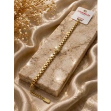 cm Jewelry Taş Detaylı Altın Kaplama Zincir Bileklik | Işıltılı Şık Kadın Bilekliği