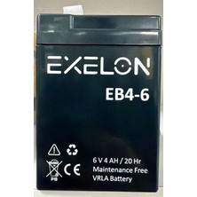 Exelon 6 Volt 4 Amper Akü Ölçüler 70*48*101 MM.650 Gram