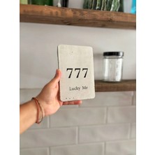 Atölye Merdiven 777 Melek Sayısı Brüt Beton Pano Kahve Köşesi Şans Rakamlı Dekoratif Obje Ofis Salon Yaşam Alanı