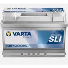 Varta 72 Ah 12 Volt E43  Akü Alçak Tip 2026 Son Üretim Güçlendirilmiş Model. Eski Iadesi Yok