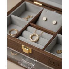 Hayal Çanta Kararmaz Gold Taşlı Halka Kolye – Premium Seri