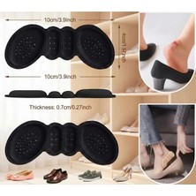 Raakmadezanmir 1 Çift Topuk Vurma Önleyici Siyah Rengi Topuk Aparatı Topuklu Ayakkabı Koruyucu Kaymaz Tabanlık