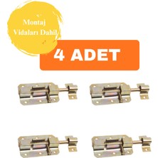Gümüş Yaylı Mavzer Sürgüsü Kapı Pencere Metal Sürgülü Kiliti Emniyet Kilidi 4 Adet (Vidalar Dahil)