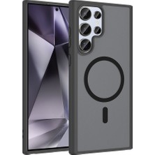 HTstore Galaxy Uyumlu S24 Ultra Kılıf M-Safe Şarj Özellikli Zore Babet Kapak-Siyah