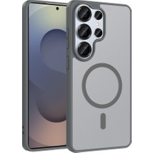 HTstore Galaxy Uyumlu S26 Ultra Kılıf M-Safe Şarj Özellikli Zore Babet Kapak-Gri