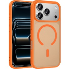 HTstore iPhone Uyumlu 17 Pro Max Kılıf M-Safe Şarj Özellikli Zore Babet Kapak-Turuncu