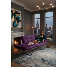 AVYNA Infinity Comfort Ikili Kanepe | Elite Mekanizmalı Yataklı Koltuk - Tay Tüyü Kumaş - Mor