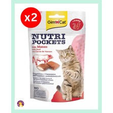 Gimcat Nutripockets Biftek ve Maltli Kedi Ödül 60gr (2 adet)