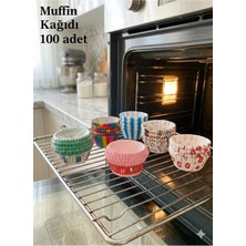Raakmadezanmir 100 Adet Muffin Cupcake Kağıdı, Renkli Kağıt Muffin Kek Kalıbı (100 Adet)