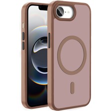 HTstore iPhone Uyumlu 17E Kılıf M-Safe Şarj Özellikli Mat Arka Yüzey Zore Sio Kapak-Kahverengi