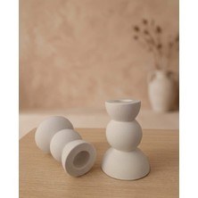 Drn Pinterest Model Beyaz Şamdanlık 2' Li