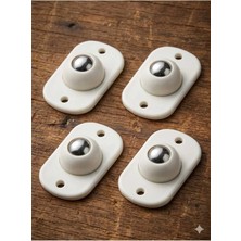 Raakmadezanmir 4 Adet Bilyeli Eşya Kaydırma Aparatı Kendinden Yapışkanlı Mobilya Eşya Kaydırıcı 360 Derece Teker