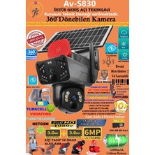 TR Charger AV-S830 Güneş Enerjili Sim Kartlı 4g 8mp Solar Güvenlik KAMERASI,10X ZOOM,360 Güçlü Batarya