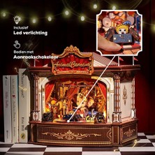 Cutebee Animal Carnival - Kitap Köşesi - Yetişkinler Için Oyuncak Ev Seti, Kendin Yap Dönen Minyatür Kitaplık Dekorasyonu, Hayvanların Renkli Dünyası, Eşsiz Hediyeler (TTCB501) - Hayvan Karnavalı