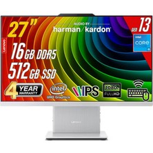 Lenovo Ideacentre 27IRH9 Intel Core I5-13420H 16GB 512GB 27 Fhd Freedos Beyaz All In One Bilgisayar