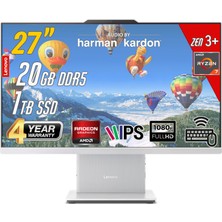 Lenovo Ideacentre 27ARR9 Amd Ryzen 7-7735HS 20GB 512GB 27 Fhd Freedos Beyaz All In One Bilgisayar