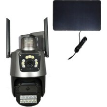Apronx Apx-Wsp242 6Mp 2.8Mm 4G Solar Çift Kamera 19 Led Ptz Güvenlik Kamerası