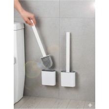 Raakmadezanmir 2 Adet Set Wc Klozet Fırçası + Wc Tuvalet Temizlik Fırçası + Tuvalet Süpürgesi Beyaz