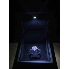 C&On Design Işıklı Kutuda Çelik Kalp Ayarlanabilir Yüzük Şık Hediye Ciddi Ilişki Yüzüğü