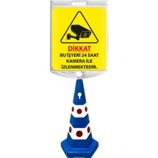 Hayat Trafik 24 Saat Kamera Çift Taraf Bask Mavi Ultra Kedi Gözlü Ağırlıklı Koni Seti Trafik Dubası