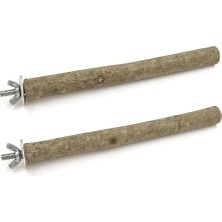 Macc Mutlu Kuşlar Serisi / Doğal Ağaç Kuş Tüneği / 2 Adet - 35/45CM (Meşe Tohumu Hediyeli)