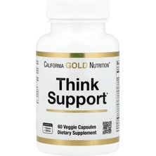 California Gold Nutrition Think Support Ginkgo Biloba Gotu Kola Bacopa Super Enzymes Focus & Memory 60 Veggie Capsules