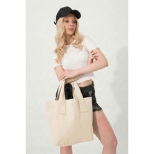 Salviadione Minimalist Kanvas Omuz Çantası - %100 Pamuk Bez Çanta Fermuarlı