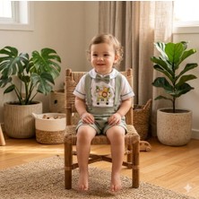 Udoras Tesktil Safari Baskılı Şort Salopet Takım