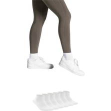 Ozzy Socks 6 Çi̇ft Logosuz Beyaz Di̇ki̇şsi̇z Pamuklu Kisa Spor Uni̇sex Çorap