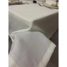 Zeren Home Elite Masa Örtüsü + Runner Takım | Lekeye Dayanıklı Krem
