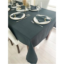 Zeren Home Elite Masa Örtüsü + Runner Takım | Lekeye Dayanıklı Antrasit