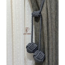 El Yapımı Antrasit Braçol Perde Bağı Kornişe Takılabilir