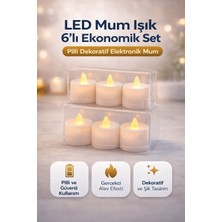 Epilons LED Mum Işık 3’lü Set Pilli Dekoratif Elektronik Mum Flicker Alev Efektli 2 Paket