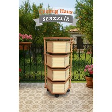 Cremighaus  Ahşap Sebzelik Geleneksel Tasarım Altıgen Akça Desenli 4 x 5 kg Kapasiteli Hazır Gönderim