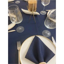 Zeren Home Elite Masa Örtüsü + Runner Takım | Lekeye Dayanıklı Simli Lacivert