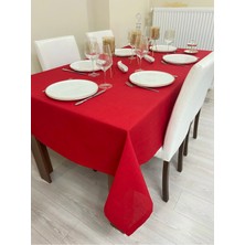 Zeren Home Elite Masa Örtüsü + Runner Takım | Lekeye Dayanıklı Kırmızı