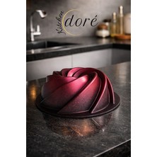 kitchendore Rüzgar Gülü Kek Kalıbı Cherry Red Kalın Döküm Üç Katmanlı Kaplama 620 Gram