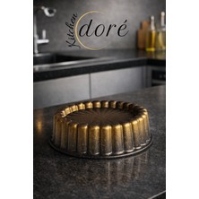 kitchendore Turta ve Tart Kek Kalıbı Royal Gold Kalın Döküm Üç Katmanlı Kaplama 525 Gram