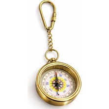 Hediyesahibi Kişiye Özel Pirinç Pusula Tasarımlı Anahtarlık